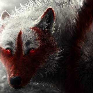 Horse and wolf wallpaper