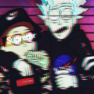 Drippy Rick and Morty wallpaper