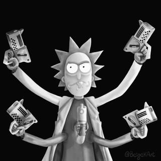 Drippy Rick and Morty wallpaper