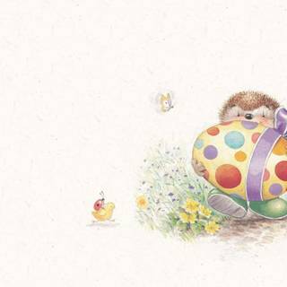 Hedgehog Easter wallpaper
