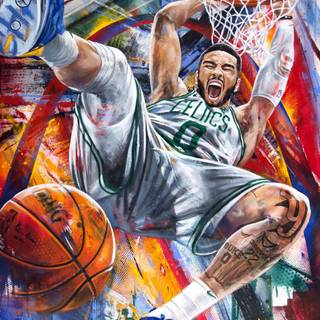 Jayson Tatum dunk wallpaper