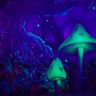 Mushroom art wallpaper