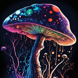 Mushroom art wallpaper