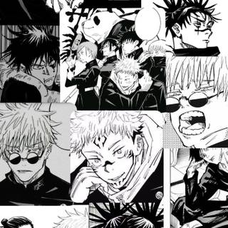 Anime black and white collage wallpaper