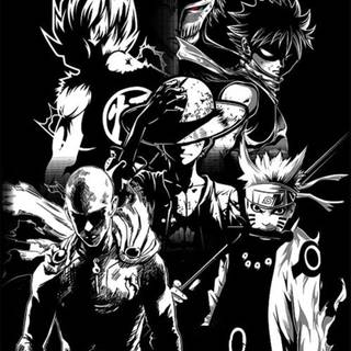 Anime black and white collage wallpaper