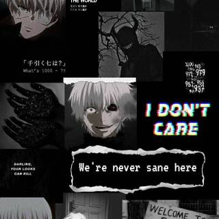 Anime black and white collage wallpaper