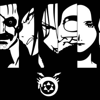 Anime black and white collage wallpaper