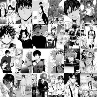 Anime black and white collage wallpaper