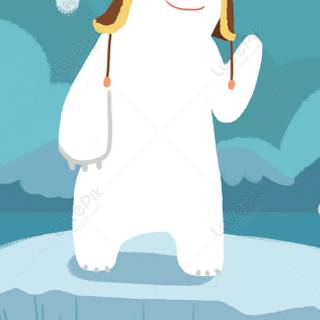 Winter bear cartoon wallpaper