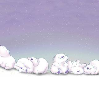 Winter bear cartoon wallpaper