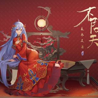 Chinese cartoon girl 4k wallpaper