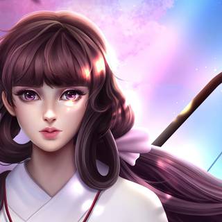 Chinese cartoon girl 4k wallpaper