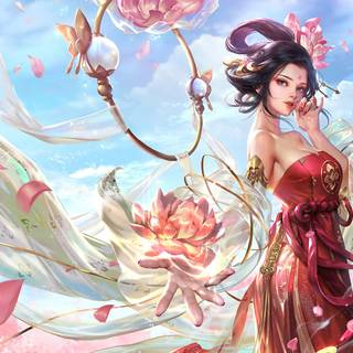 Chinese cartoon girl 4k wallpaper