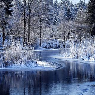 1920x1080 winter river wallpaper