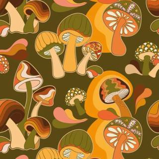 Yellow mushroom wallpaper
