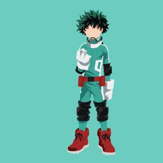 Anime minimalist desktop Deku wallpaper