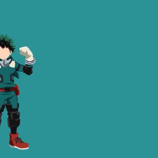 Anime minimalist desktop Deku wallpaper