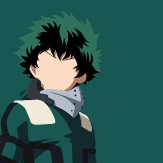 Anime minimalist desktop Deku wallpaper