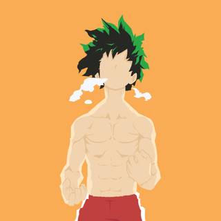 Anime minimalist desktop Deku wallpaper