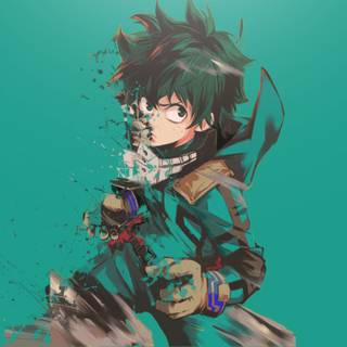Anime minimalist desktop Deku wallpaper