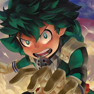 Anime minimalist desktop Deku wallpaper