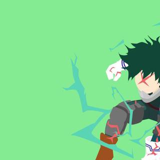 Anime minimalist desktop Deku wallpaper
