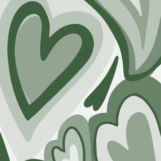 Preppy green heart wallpaper
