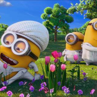 Spring Minions wallpaper