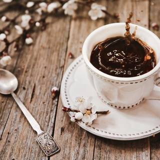 Aesthetic spring coffee wallpaper