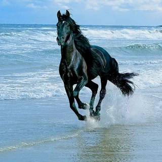 Horses on the beach wallpaper