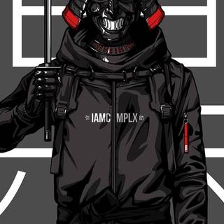 Black samurai phone wallpaper