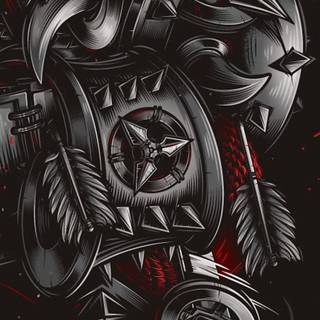 Black samurai phone wallpaper