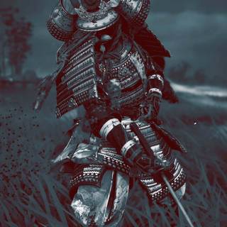 Black samurai phone wallpaper