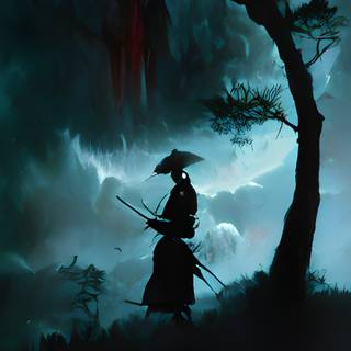 Black samurai phone wallpaper