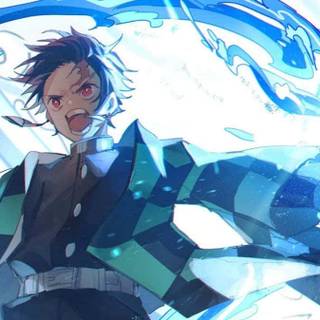 Blue anime Demon Slayer wallpaper
