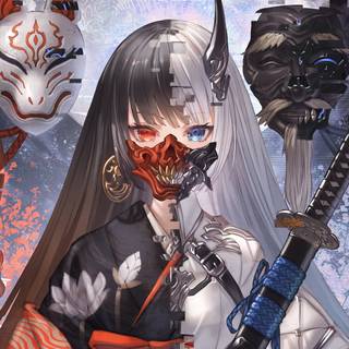 Anime girl katana 4k wallpaper