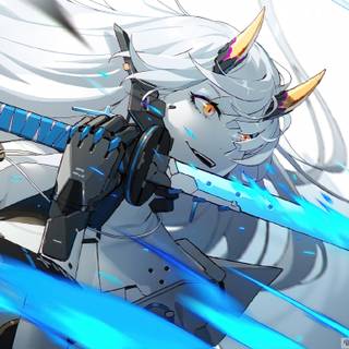 Anime girl katana 4k wallpaper