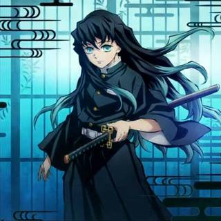 Blue anime Demon Slayer wallpaper