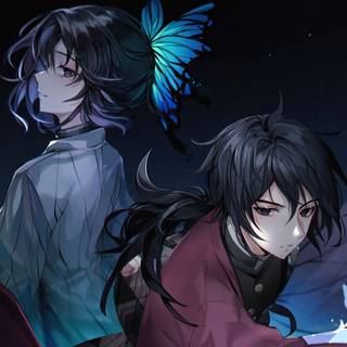 Blue anime Demon Slayer wallpaper