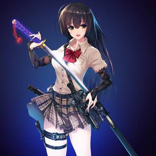 Anime girl katana 4k wallpaper