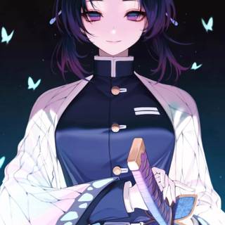 Blue anime Demon Slayer wallpaper