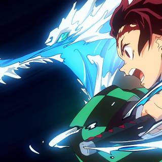 Blue anime Demon Slayer wallpaper