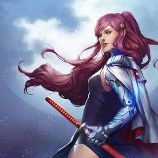 Anime girl katana 4k wallpaper