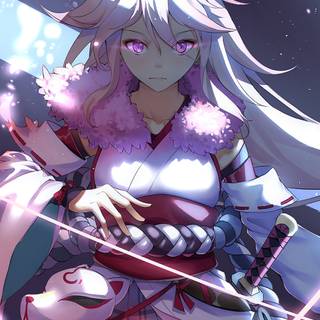 Anime girl katana 4k wallpaper