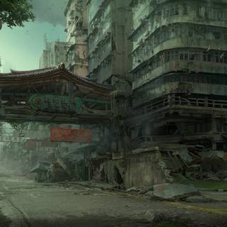 City ruins wallpaper