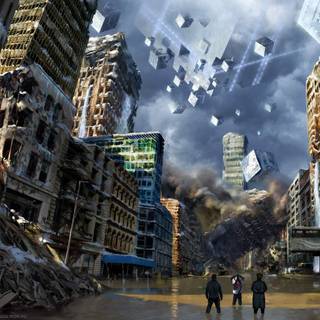 City ruins wallpaper