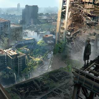 City ruins wallpaper