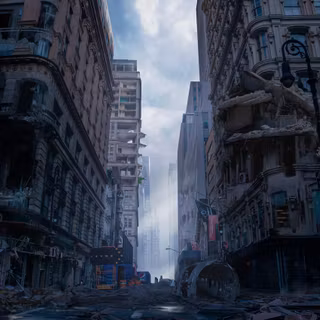 City ruins wallpaper