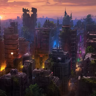 City ruins wallpaper