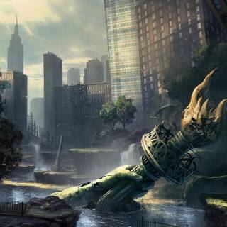 City ruins wallpaper